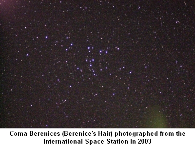 Photo of the constellation Coma Berenices taken from the International Space Station in 2003