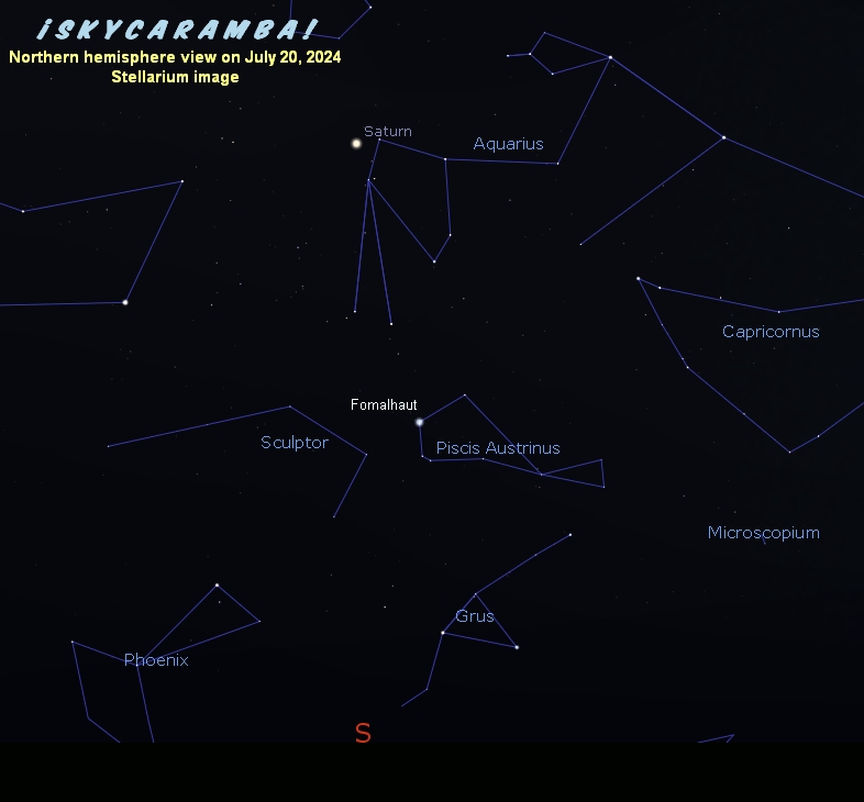 Saturn next to Aquarius in July 2024